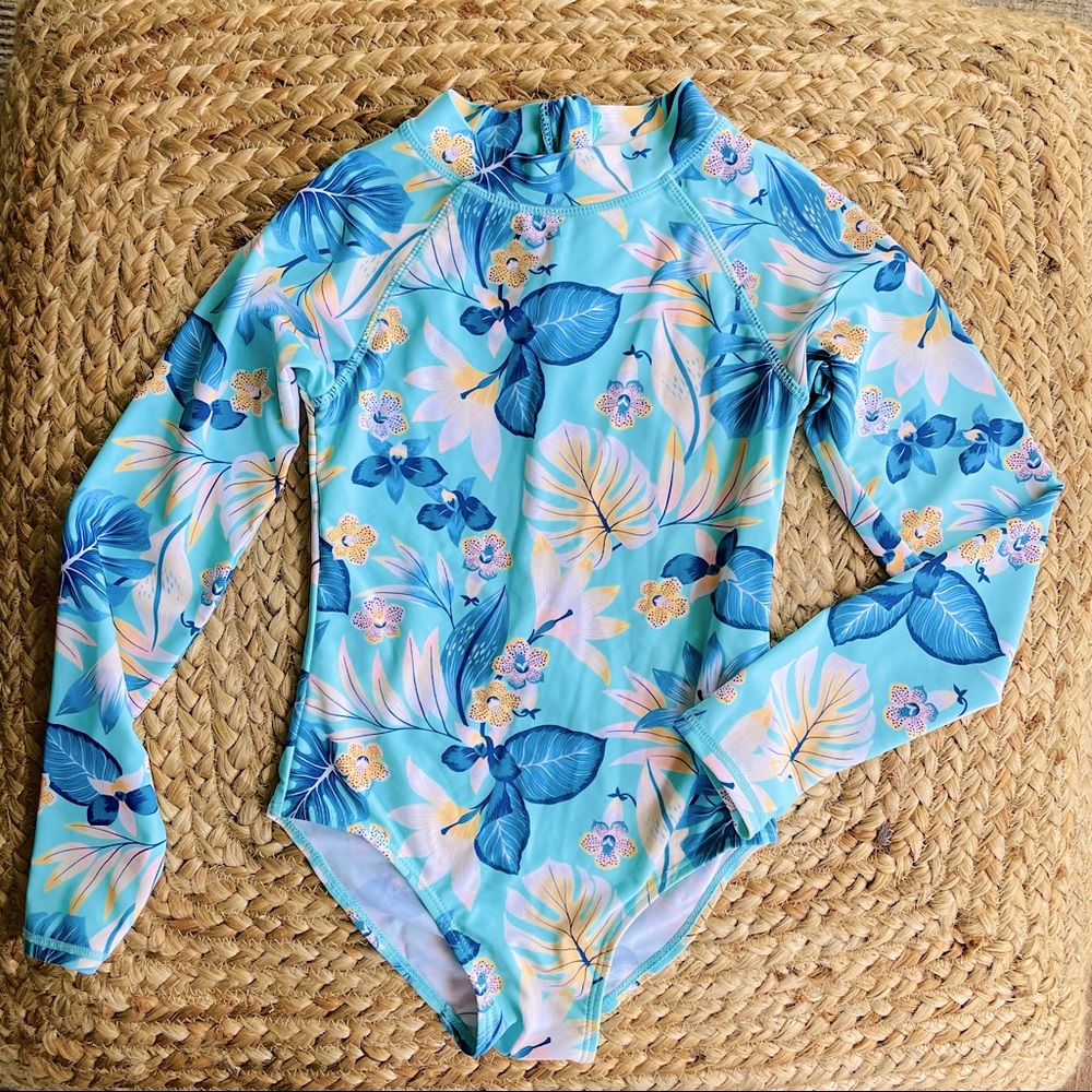 Tropical One Piece Rashguard Suit